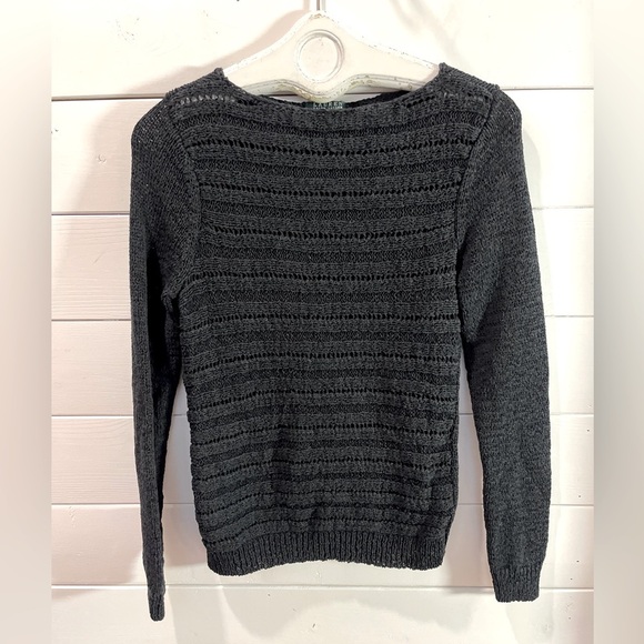 Lauren Ralph Lauren Sweaters - 🖤 L AUREN RALPH LAUREN – Black Open-Knit Sweater – Size L